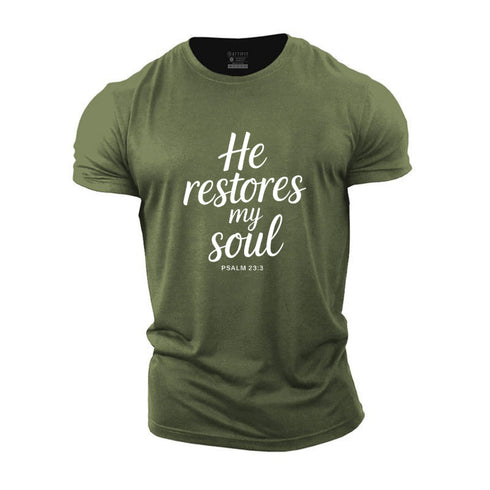 Men's He Restores My Soul Cotton T-Shirt
